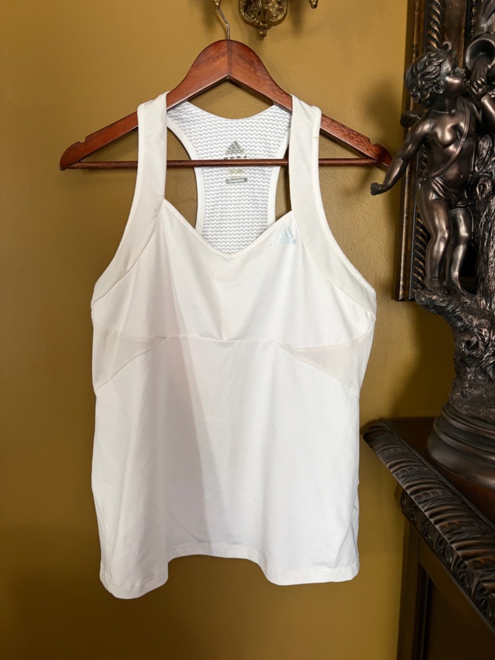 adidas White Racerback Athletic Tank Top